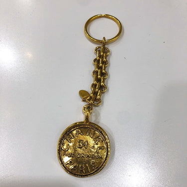 CHANEL key ring Gold Plated gold 31 vintage RUE CAMBON Women Used Authentic